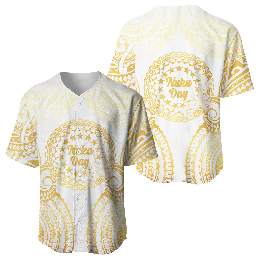 Cook Islands Gospel Day Baseball Jersey Happy Nuku Day Tiare Maori Gold LT14 - Polynesian Pride