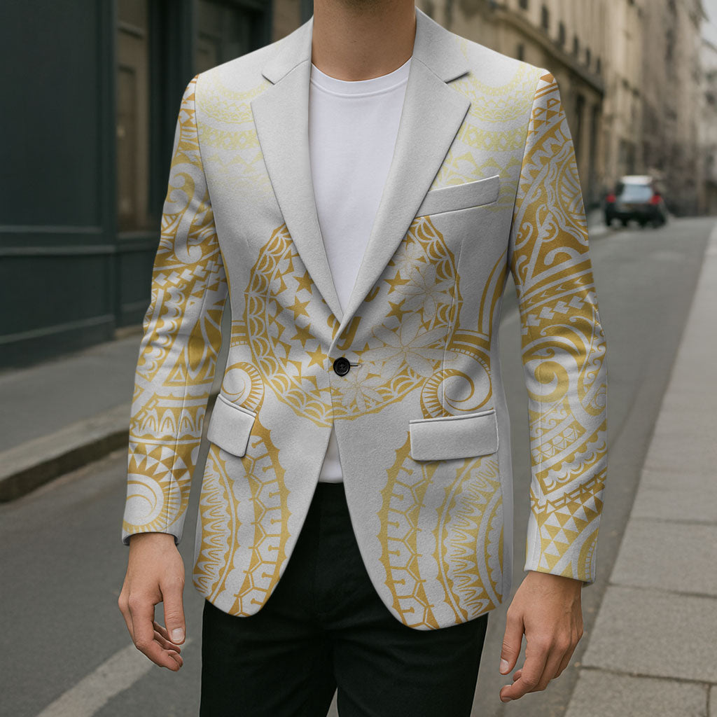 Cook Islands Gospel Day Blazer Happy Nuku Day Tiare Maori Gold LT14 - Polynesian Pride