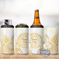 Cook Islands Gospel Day 4 in 1 Can Cooler Tumbler Happy Nuku Day Tiare Maori Gold LT14 - Polynesian Pride