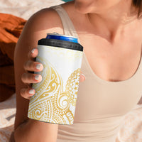 Cook Islands Gospel Day 4 in 1 Can Cooler Tumbler Happy Nuku Day Tiare Maori Gold LT14 - Polynesian Pride