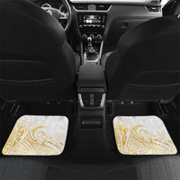 Cook Islands Gospel Day Car Mats Happy Nuku Day Tiare Maori Gold LT14 Set 2pcs - Back Gold - Polynesian Pride