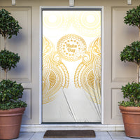 Cook Islands Gospel Day Door Cover Happy Nuku Day Tiare Maori Gold