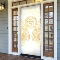 Cook Islands Gospel Day Door Cover Happy Nuku Day Tiare Maori Gold