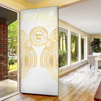 Cook Islands Gospel Day Door Cover Happy Nuku Day Tiare Maori Gold
