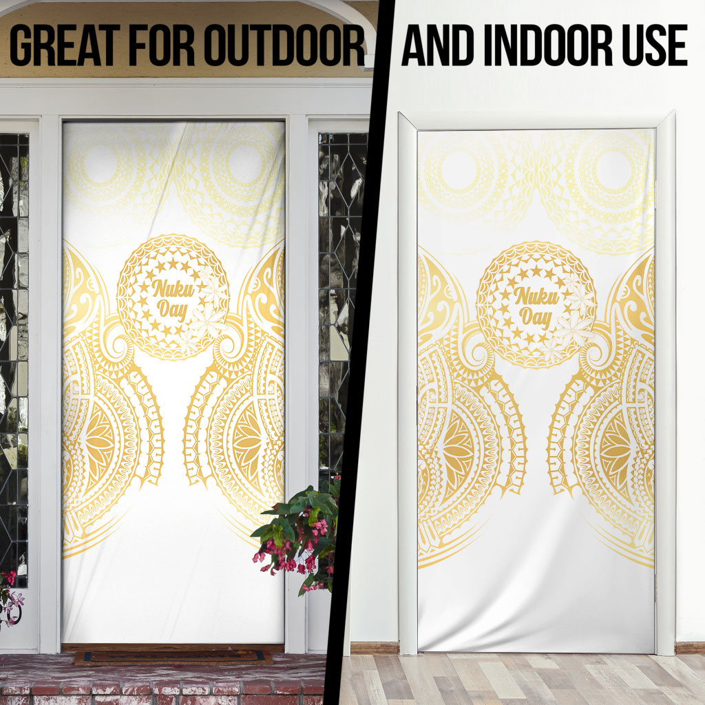 Cook Islands Gospel Day Door Cover Happy Nuku Day Tiare Maori Gold