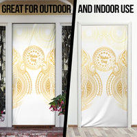 Cook Islands Gospel Day Door Cover Happy Nuku Day Tiare Maori Gold