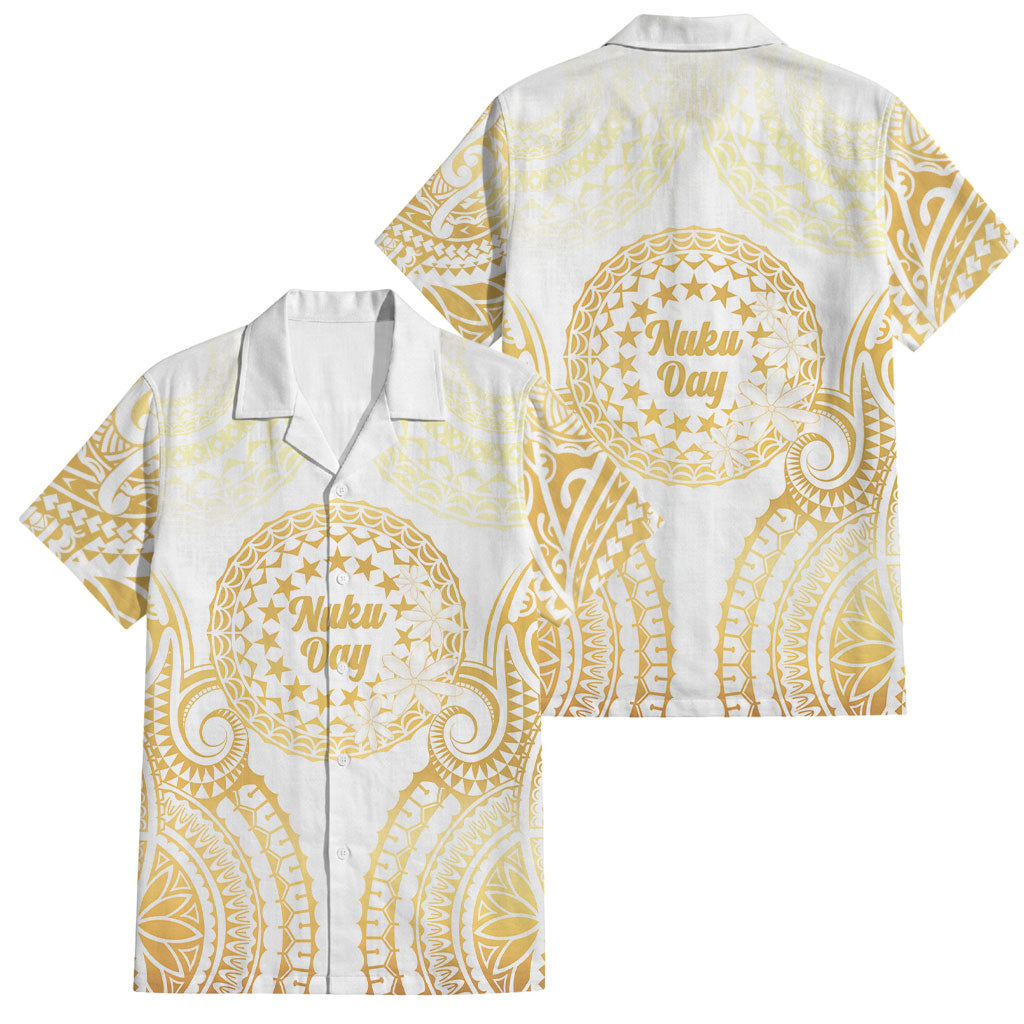 Cook Islands Gospel Day Family Matching Long Sleeve Bodycon Dress and Hawaiian Shirt Happy Nuku Day Tiare Maori Gold