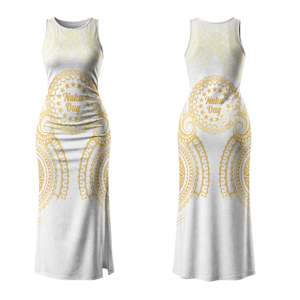 Cook Islands Gospel Day Family Matching Tank Maxi Dress and Hawaiian Shirt Happy Nuku Day Tiare Maori Gold
