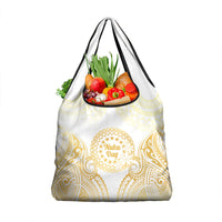 Cook Islands Gospel Day Grocery Bag Happy Nuku Day Tiare Maori Gold LT14 1-pack One Size Gold - Polynesian Pride
