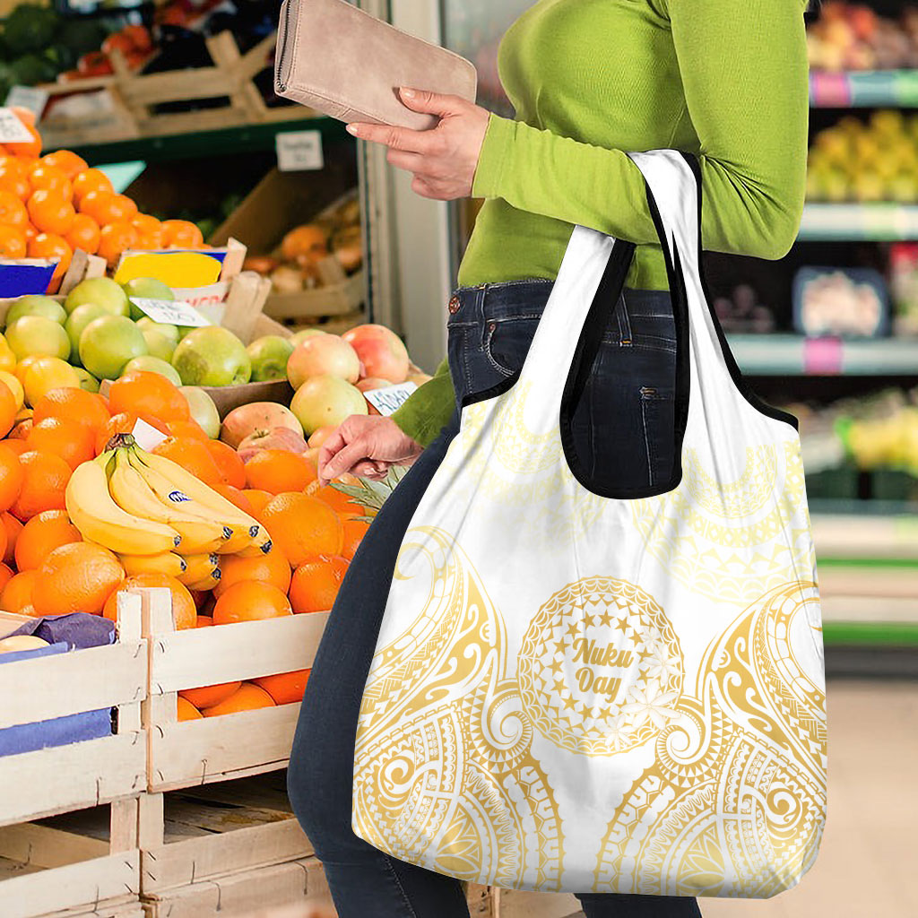 Cook Islands Gospel Day Grocery Bag Happy Nuku Day Tiare Maori Gold LT14 - Polynesian Pride