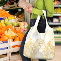 Cook Islands Gospel Day Grocery Bag Happy Nuku Day Tiare Maori Gold LT14 - Polynesian Pride