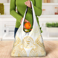 Cook Islands Gospel Day Grocery Bag Happy Nuku Day Tiare Maori Gold LT14 - Polynesian Pride