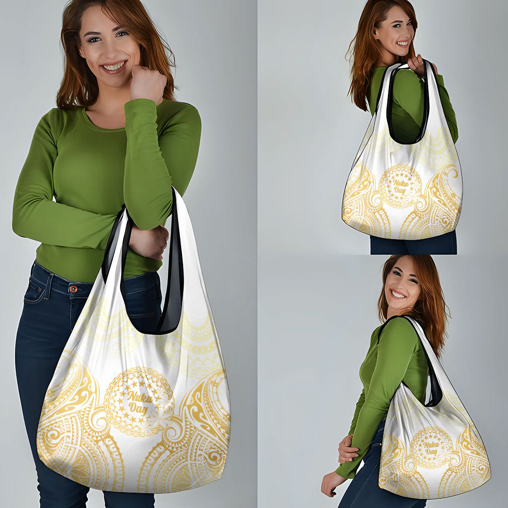 Cook Islands Gospel Day Grocery Bag Happy Nuku Day Tiare Maori Gold LT14 - Polynesian Pride