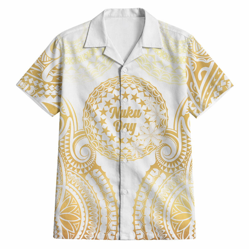 Cook Islands Gospel Day Hawaiian Shirt Happy Nuku Day Tiare Maori Gold LT14 Gold - Polynesian Pride