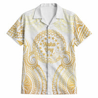 Cook Islands Gospel Day Hawaiian Shirt Happy Nuku Day Tiare Maori Gold LT14 Gold - Polynesian Pride