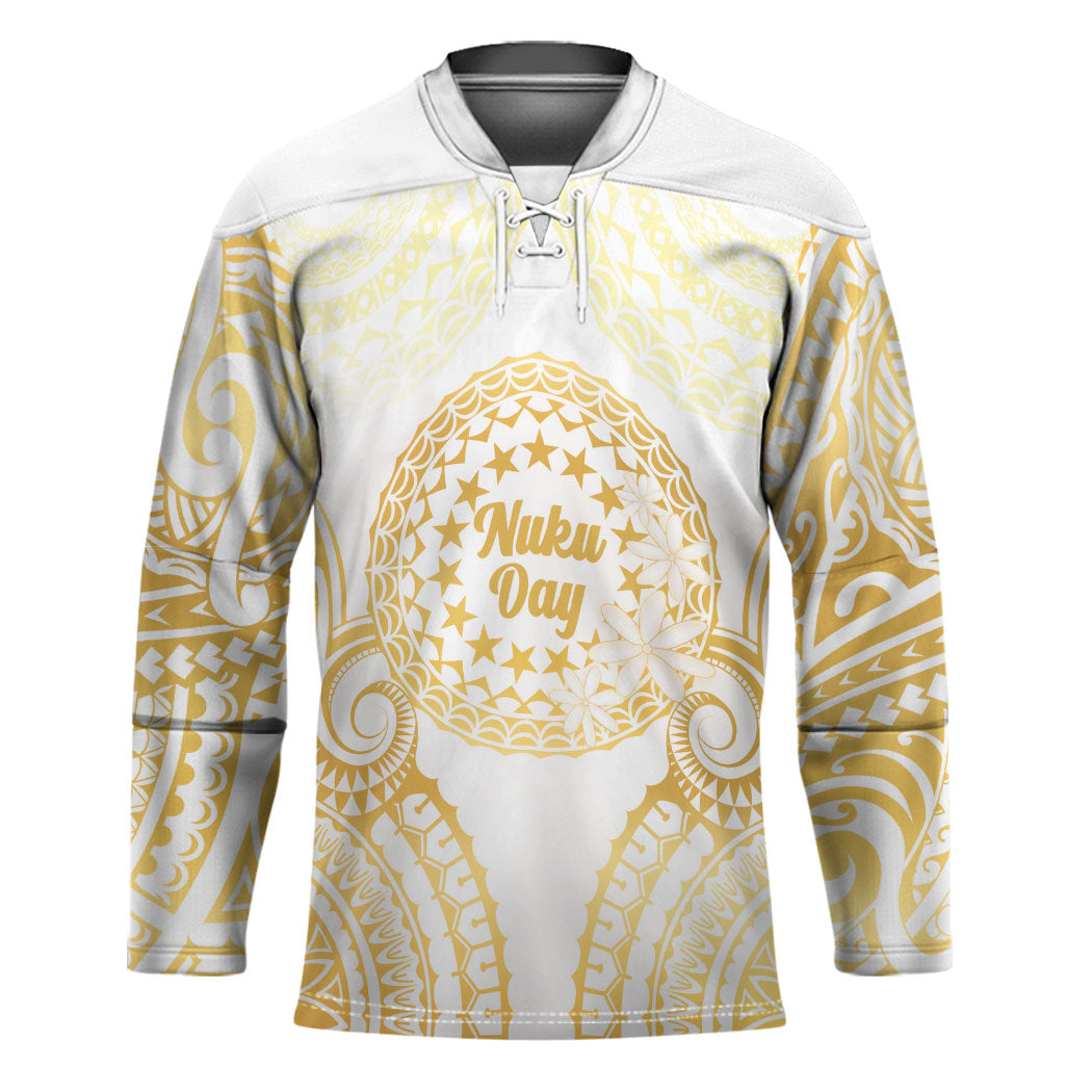 Cook Islands Gospel Day Hockey Jersey Happy Nuku Day Tiare Maori Gold