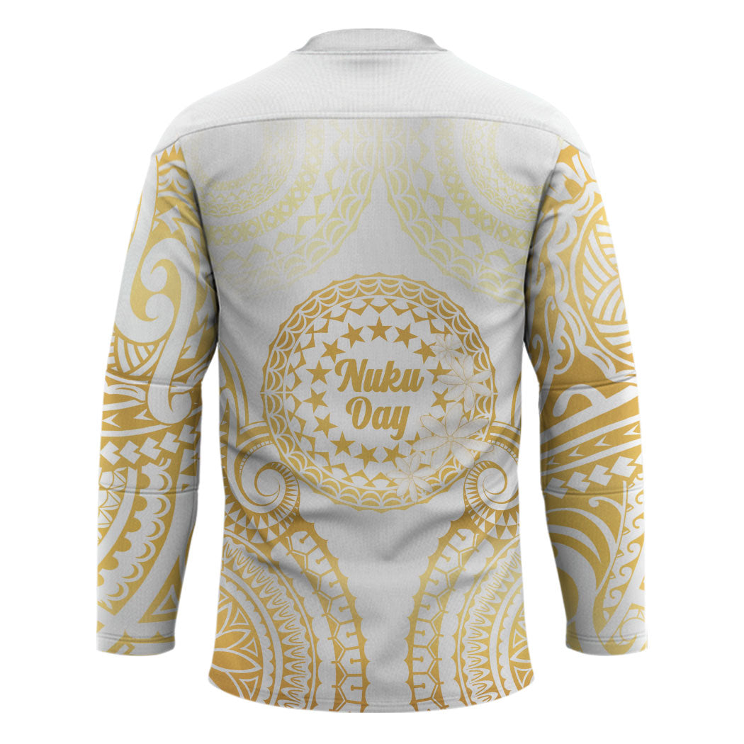 Cook Islands Gospel Day Hockey Jersey Happy Nuku Day Tiare Maori Gold