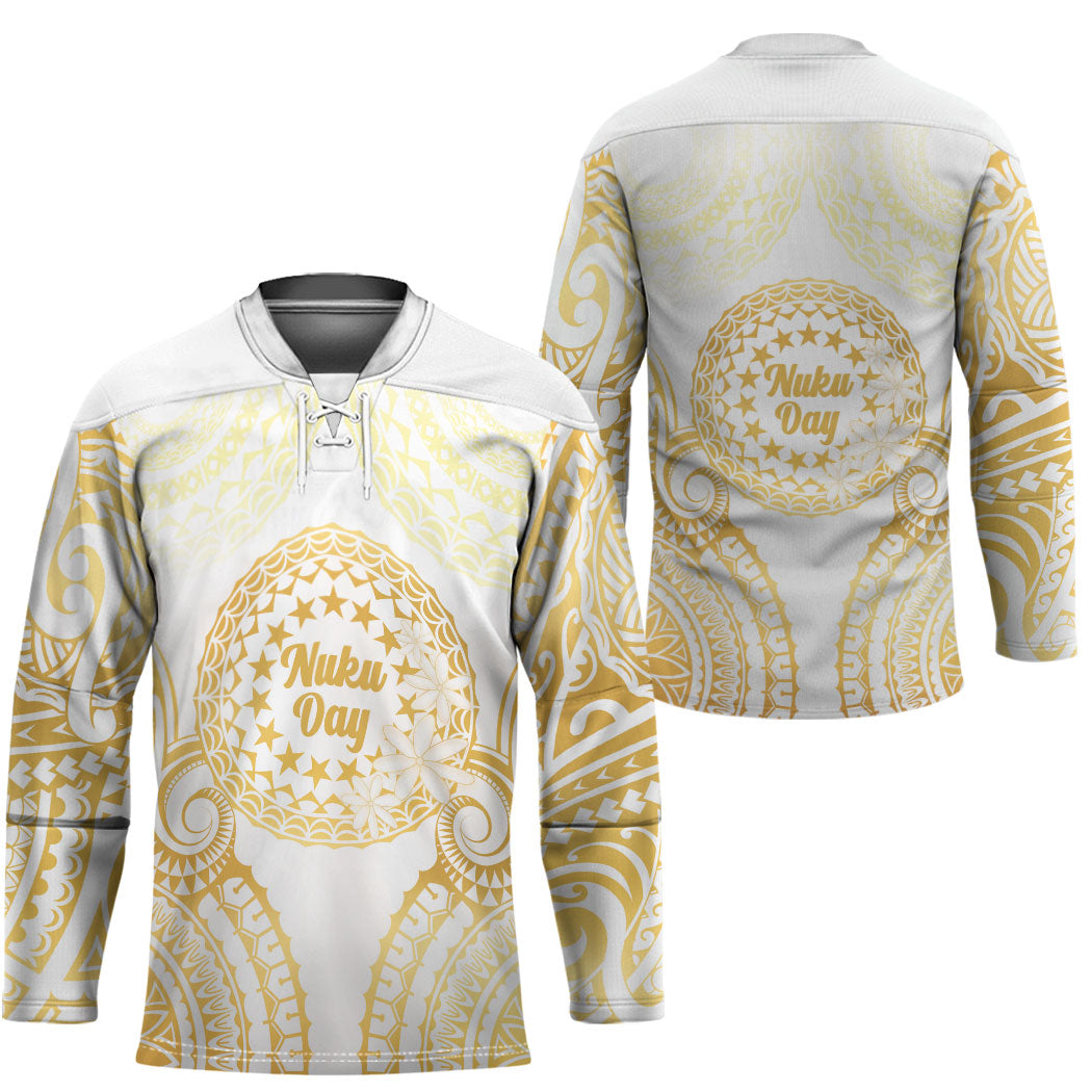Cook Islands Gospel Day Hockey Jersey Happy Nuku Day Tiare Maori Gold