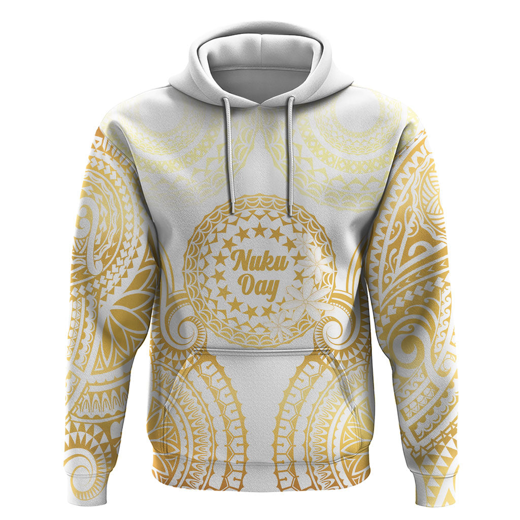 Cook Islands Gospel Day Hoodie Happy Nuku Day Tiare Maori Gold LT14 Pullover Hoodie Gold - Polynesian Pride