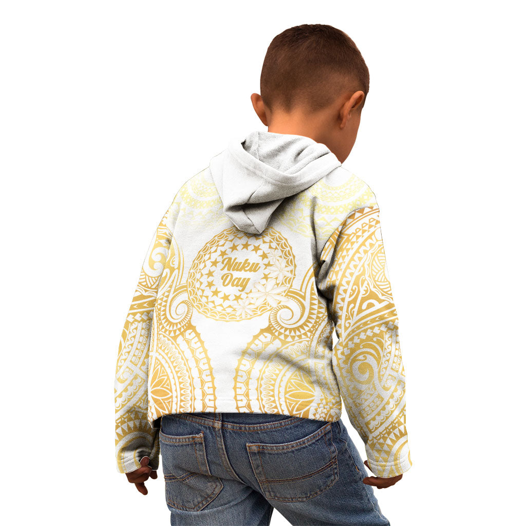 Cook Islands Gospel Day Kid Hoodie Happy Nuku Day Tiare Maori Gold LT14 - Polynesian Pride