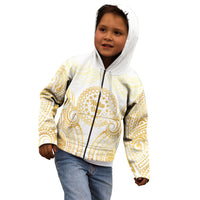 Cook Islands Gospel Day Kid Hoodie Happy Nuku Day Tiare Maori Gold LT14 - Polynesian Pride