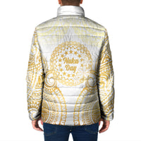 Cook Islands Gospel Day Padded Jacket Happy Nuku Day Tiare Maori Gold LT14 - Polynesian Pride