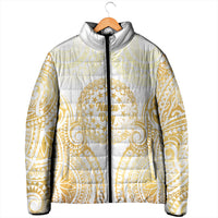 Cook Islands Gospel Day Padded Jacket Happy Nuku Day Tiare Maori Gold LT14 - Polynesian Pride