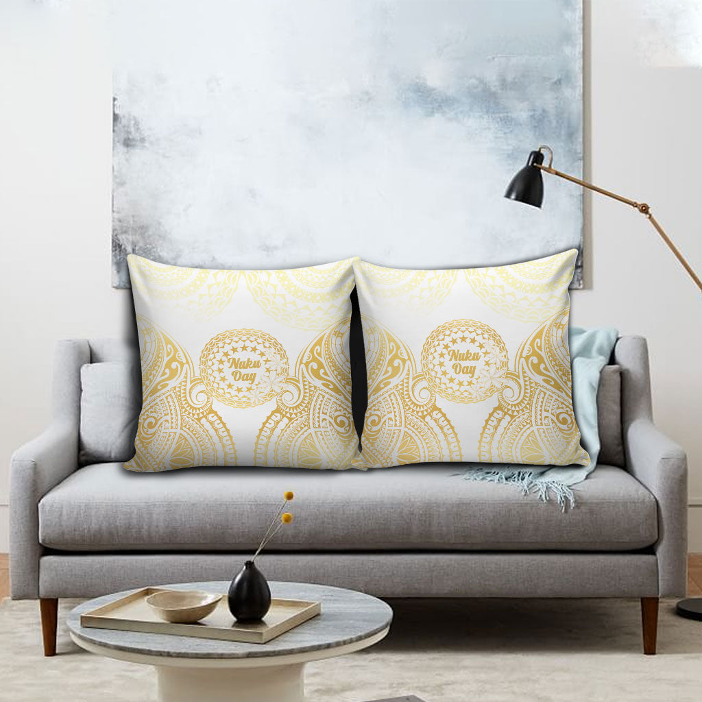 Cook Islands Gospel Day Pillow Cover Happy Nuku Day Tiare Maori Gold LT14 - Polynesian Pride