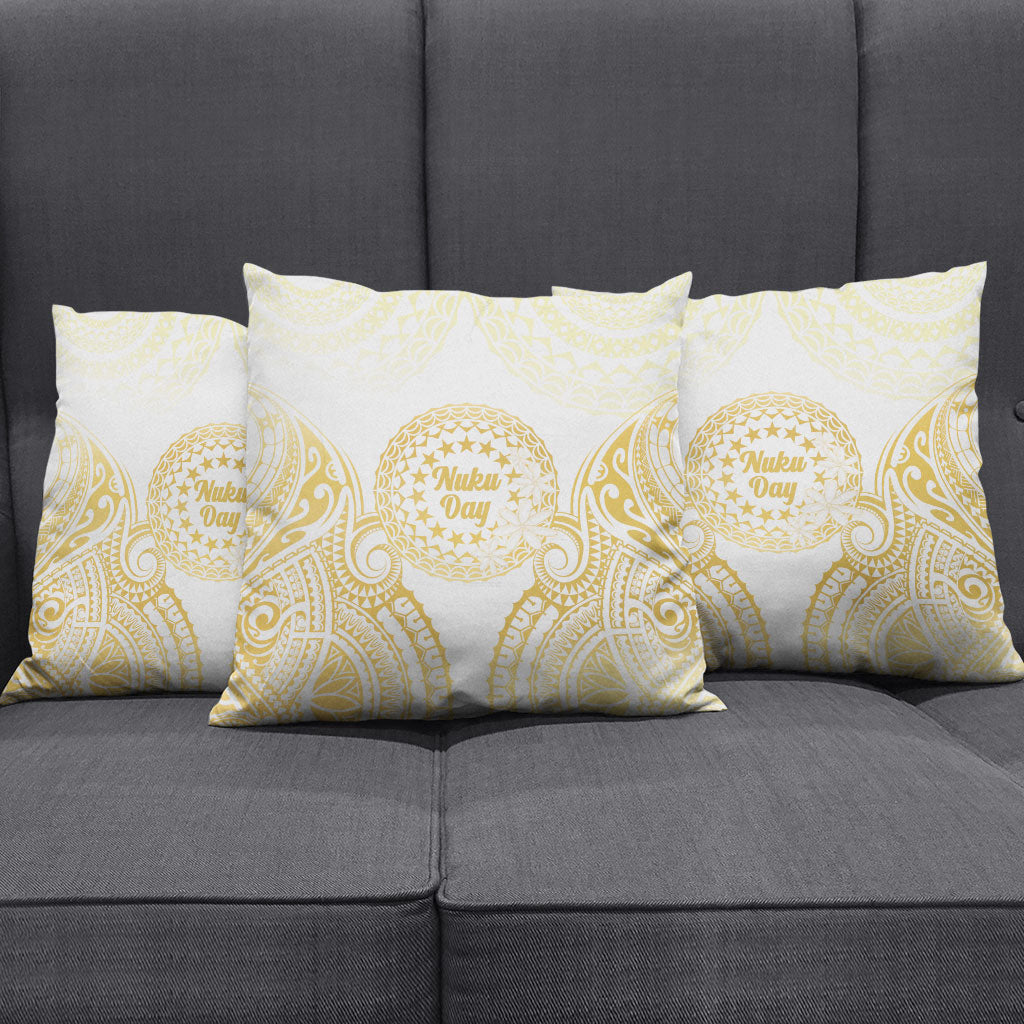 Cook Islands Gospel Day Pillow Cover Happy Nuku Day Tiare Maori Gold LT14 - Polynesian Pride