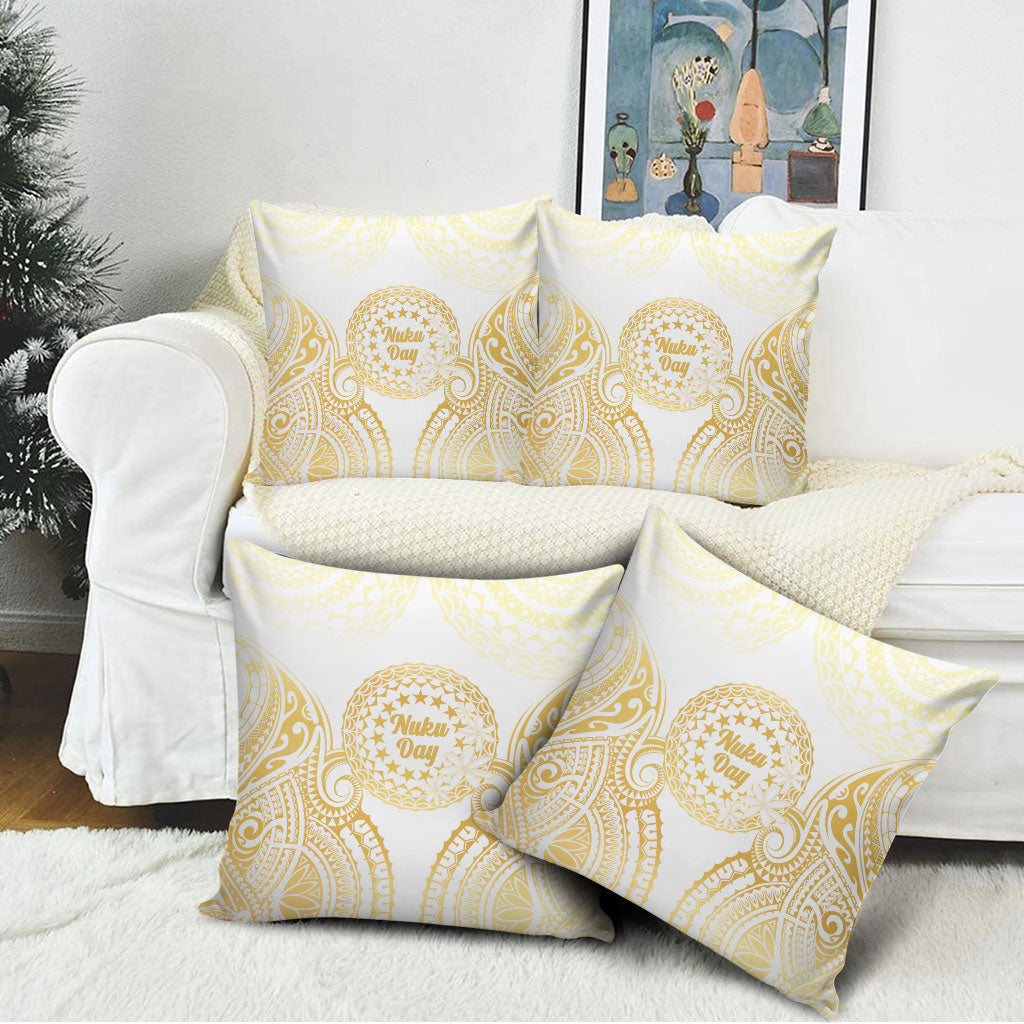 Cook Islands Gospel Day Pillow Cover Happy Nuku Day Tiare Maori Gold LT14 - Polynesian Pride