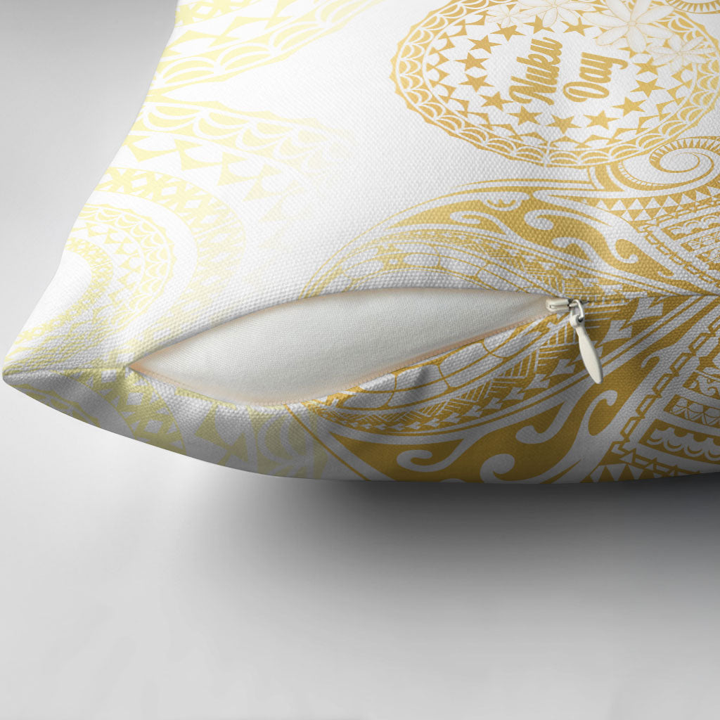 Cook Islands Gospel Day Pillow Cover Happy Nuku Day Tiare Maori Gold LT14 - Polynesian Pride
