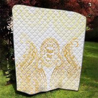 Cook Islands Gospel Day Quilt Happy Nuku Day Tiare Maori Gold LT14 - Polynesian Pride