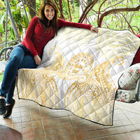 Cook Islands Gospel Day Quilt Happy Nuku Day Tiare Maori Gold LT14 - Polynesian Pride