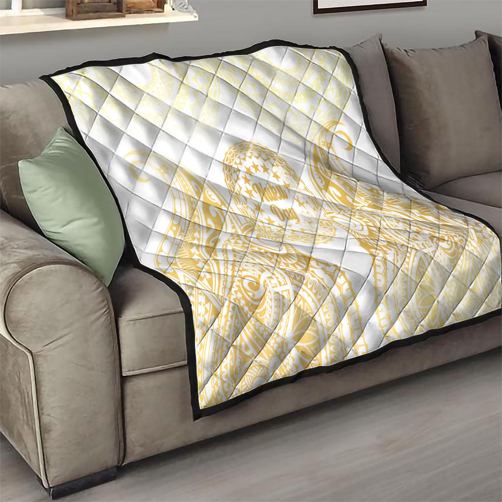 Cook Islands Gospel Day Quilt Happy Nuku Day Tiare Maori Gold LT14 - Polynesian Pride