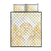 Cook Islands Gospel Day Quilt Bed Set Happy Nuku Day Tiare Maori Gold