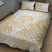 Cook Islands Gospel Day Quilt Bed Set Happy Nuku Day Tiare Maori Gold