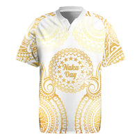Cook Islands Gospel Day Rugby Jersey Happy Nuku Day Tiare Maori Gold LT14 Gold - Polynesian Pride