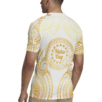 Cook Islands Gospel Day Rugby Jersey Happy Nuku Day Tiare Maori Gold LT14 - Polynesian Pride