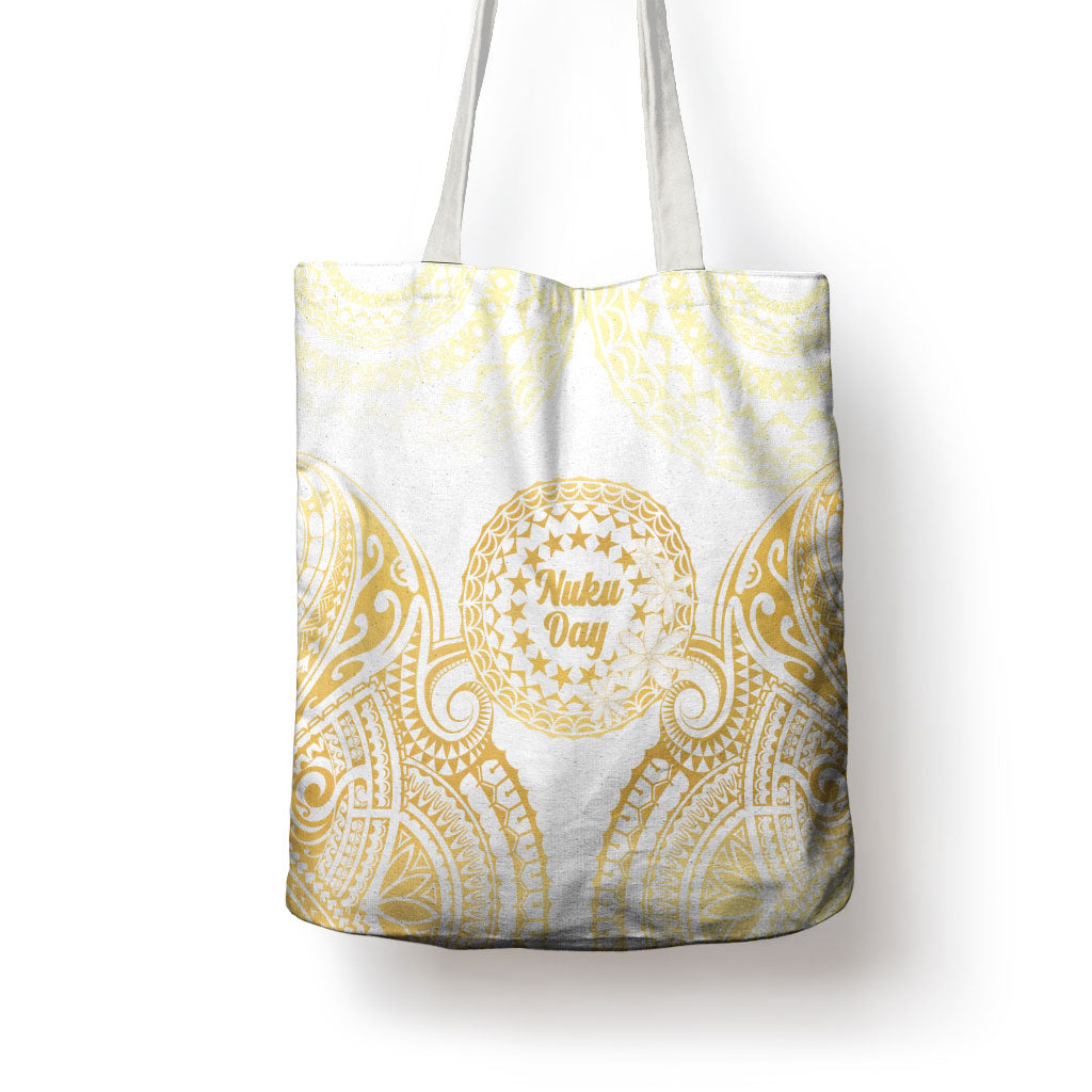 Cook Islands Gospel Day Tote Bag Happy Nuku Day Tiare Maori Gold LT14 - Polynesian Pride