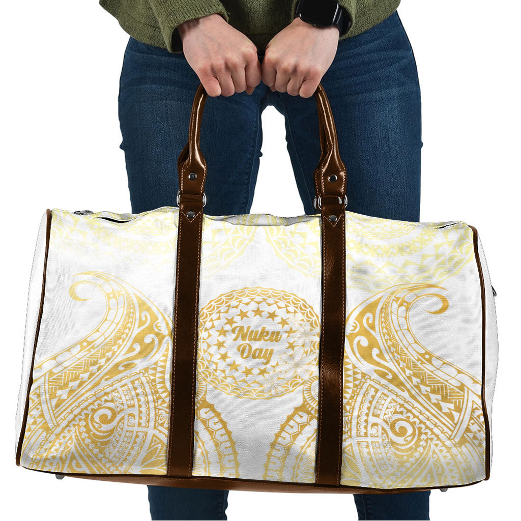 Cook Islands Gospel Day Travel Bag Happy Nuku Day Tiare Maori Gold LT14 Gold - Polynesian Pride