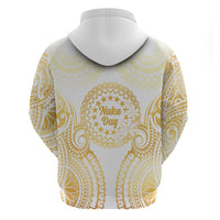 Cook Islands Gospel Day Zip Hoodie Happy Nuku Day Tiare Maori Gold LT14 - Polynesian Pride
