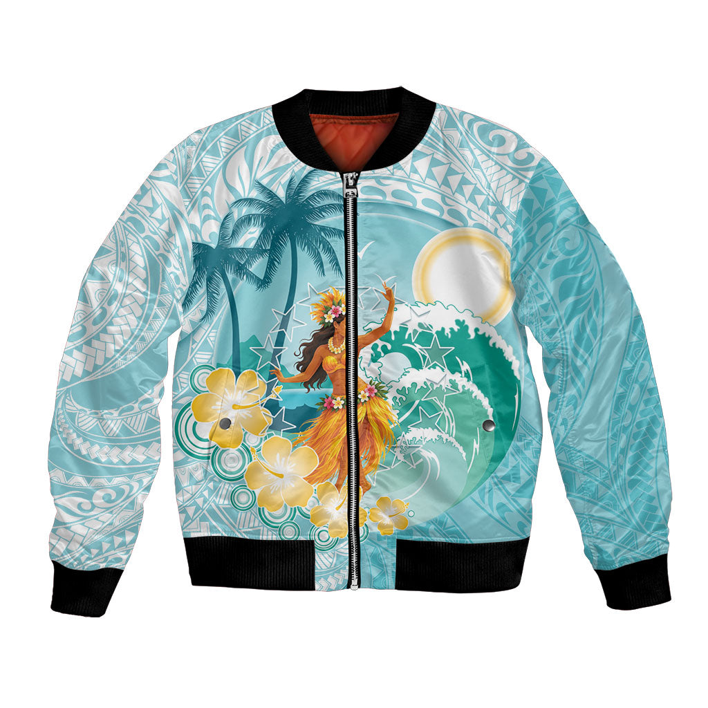 Ura Cook Islands Bomber Jacket Kuki 'Airani Traditional Dance Tropical Vibes