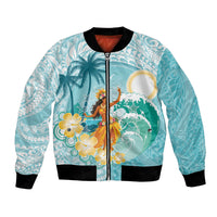 Ura Cook Islands Bomber Jacket Kuki 'Airani Traditional Dance Tropical Vibes