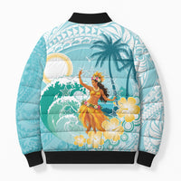 Ura Cook Islands Bomber Puffer Jacket Kuki 'Airani Traditional Dance Tropical Vibes LT14 - Polynesian Pride