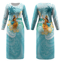 Ura Cook Islands Couples Matching Long Sleeve Bodycon Dress and Hawaiian Shirt Kuki 'Airani Traditional Dance Tropical Vibes LT14 - Polynesian Pride