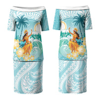 Ura Cook Islands Couples Matching Puletasi and Hawaiian Shirt Kuki 'Airani Traditional Dance Tropical Vibes LT14 - Polynesian Pride