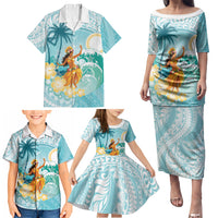 Ura Cook Islands Family Matching Puletasi and Hawaiian Shirt Kuki 'Airani Traditional Dance Tropical Vibes LT14 - Polynesian Pride