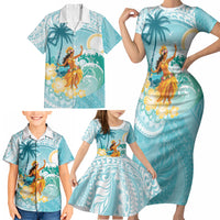 Ura Cook Islands Family Matching Short Sleeve Bodycon Dress and Hawaiian Shirt Kuki 'Airani Traditional Dance Tropical Vibes LT14 - Polynesian Pride