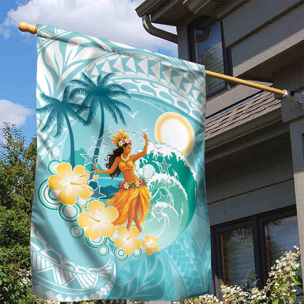 Ura Cook Islands Garden Flag Kuki 'Airani Traditional Dance Tropical Vibes LT14 - Polynesian Pride