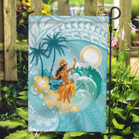 Ura Cook Islands Garden Flag Kuki 'Airani Traditional Dance Tropical Vibes LT14 Garden Flag Cyan - Polynesian Pride